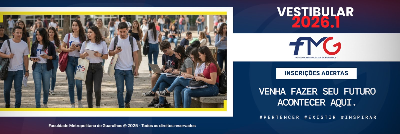 Inscrição 1° semestre 2026 na FMG